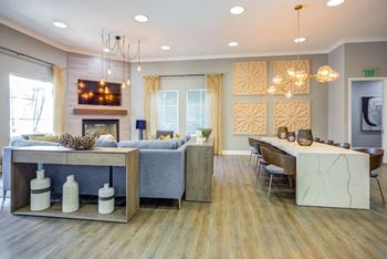 Clubhouse with kitchen and lounge area